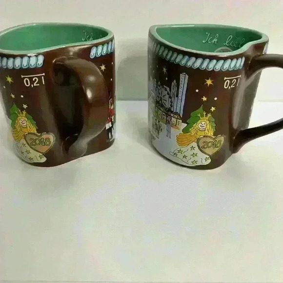 2018 Chicago Christkindlmarket German‎ Christmas Market Heart Shaped Mugs - Picture 3 of 8